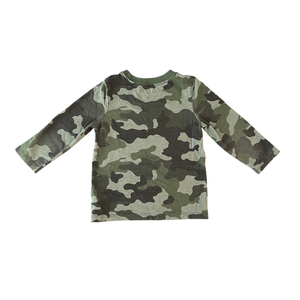 Cat & Jack Toddler Boys Green Camouflage Long Sleeve T-Shirt Size 2T (1283)